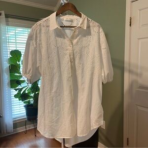 7 for All Mankind Puff Sleeve Tunic in white - women’s